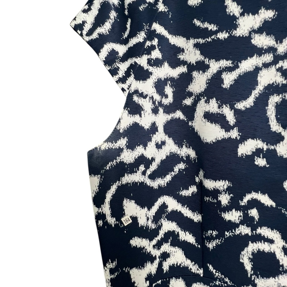 Alex Marie Fit and Flare Navy and White Print Dress Size 14 - Picture 5 of 10